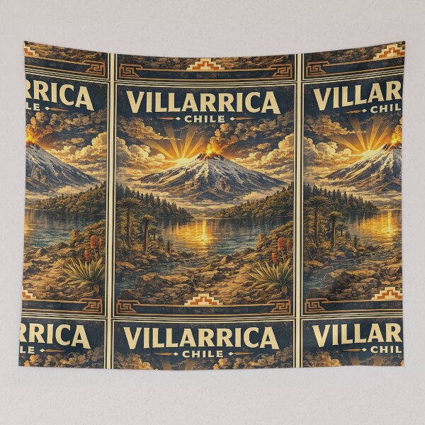 Item preview, Villarrica Volcano Chile Vintage WPA Travel Poster | Retro Hiking Adventure | Snow-Capped Volcano Art | Chile National Park Souvenir designed and sold by Globalcitytees.
