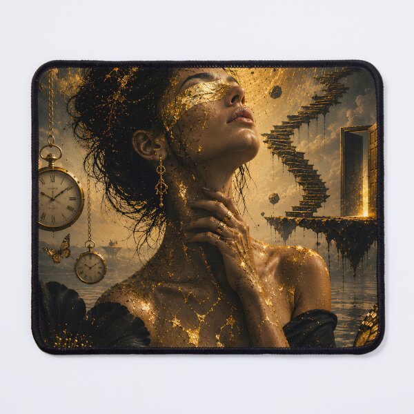 Item preview, Lichtrest – The Golden Eclipse | Surreal Kintsugi Fine Art Poster designed and sold by bauschberts.