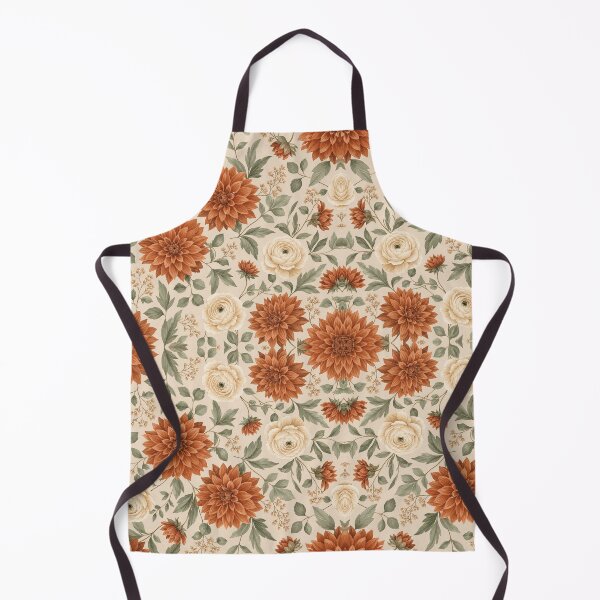 Item preview, Terracotta Dahlia Sage Seamless Pattern designed and sold by Thanat Pattern Studio.