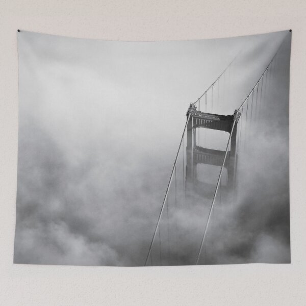 Item preview, Above the Golden Gate Bridge, San Francisco, United States black and white aerial photograph  designed and sold by Astrid Arkhangelsky.