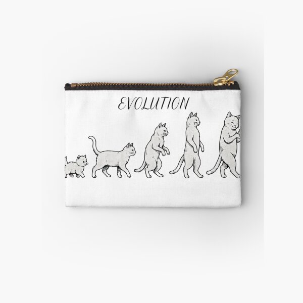 Item preview, Cat Evolution Funny Technology Modern Monochrome Ink Line Art designed and sold by Nakrisa.