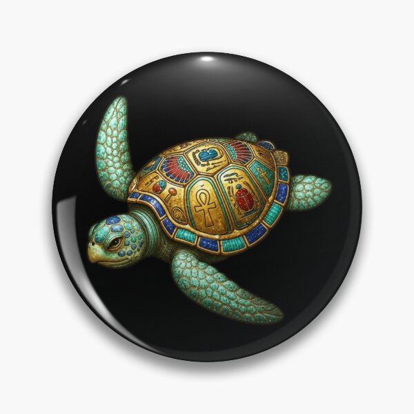 Item preview, Emerald Egyptian Sea Turtle | Scarab & Ankh Ancient Symbol Art designed and sold by Zaru Art Studio.