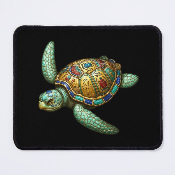 Item preview, Emerald Egyptian Sea Turtle | Scarab & Ankh Ancient Symbol Art designed and sold by Zaru Art Studio.