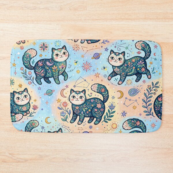 Item preview, Moonlit Cosmic Cats Pattern designed and sold by Iampoji.