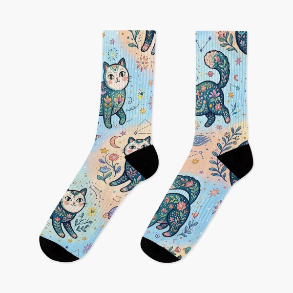 Item preview, Moonlit Cosmic Cats Pattern designed and sold by Iampoji.