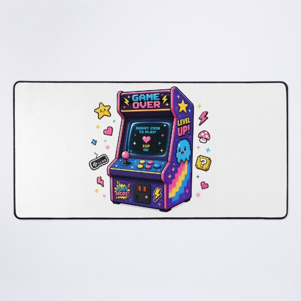 Item preview, Colorful Retro Game Over Arcade Machine designed and sold by MWprint.