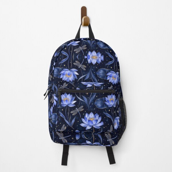 Item preview, Midnight Lotus Dragonfly Seamless Pattern designed and sold by Thanat Pattern Studio.
