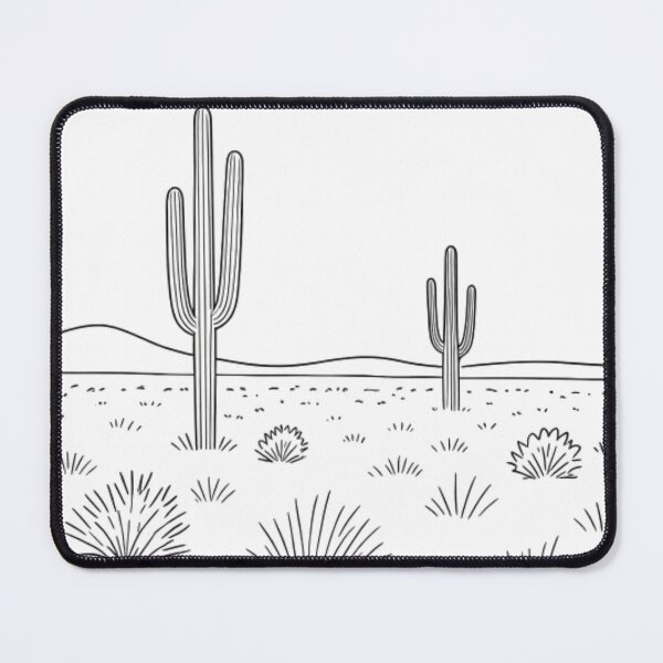 Item preview, Desert Night Cactus Landscape – Minimal Southwestern Line Art designed and sold by Cloud420.