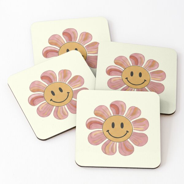 Item preview, Retro Groovy Smiley Face Flower Pastel 70s Floral Aesthetic designed and sold by Rehnair.