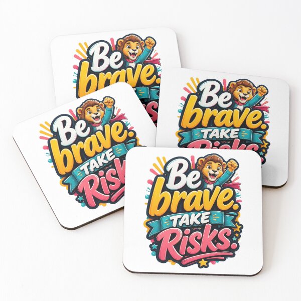 Item preview, Be Brave Take Risks – Cute Motivational Lion designed and sold by tareankush.