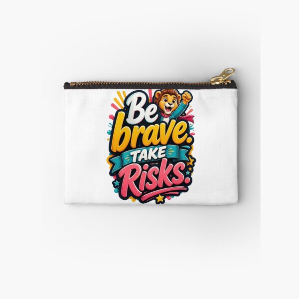 Item preview, Be Brave Take Risks – Cute Motivational Lion designed and sold by tareankush.