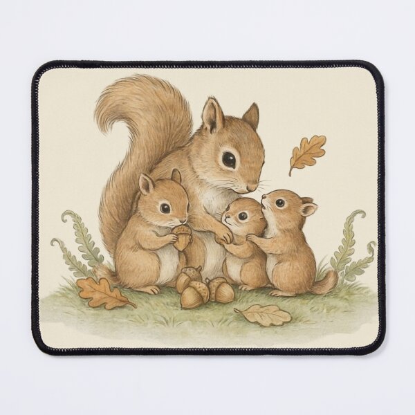 Item preview, Whimsical Squirrel Family Watercolor Illustration designed and sold by WikaKowalczyk.
