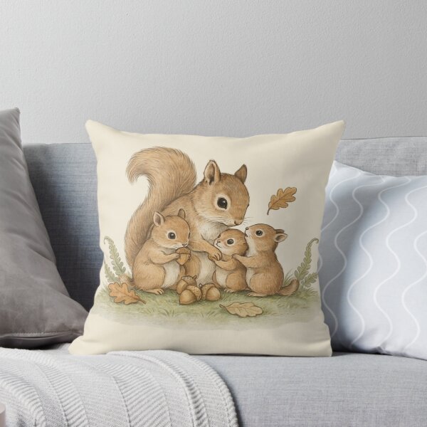Item preview, Whimsical Squirrel Family Watercolor Illustration designed and sold by WikaKowalczyk.