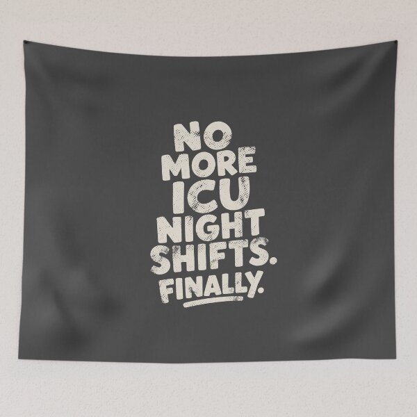 Item preview, No More ICU Night Shifts Finally Retired ICU Nurse Gift Funny Retirement - Sage Grunge designed and sold by KiwyStudio.