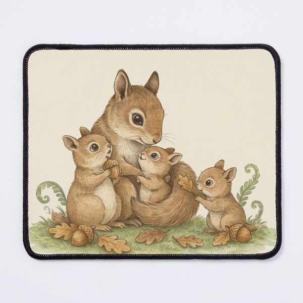 Item preview, Whimsical Squirrel Family Watercolor Illustration designed and sold by WikaKowalczyk.