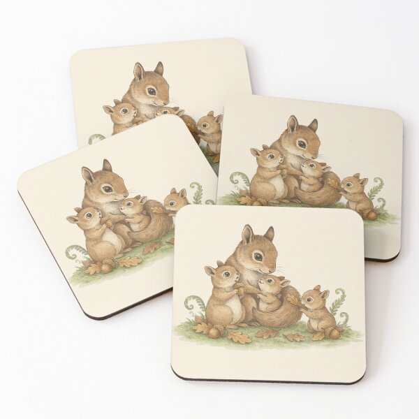 Item preview, Whimsical Squirrel Family Watercolor Illustration designed and sold by WikaKowalczyk.