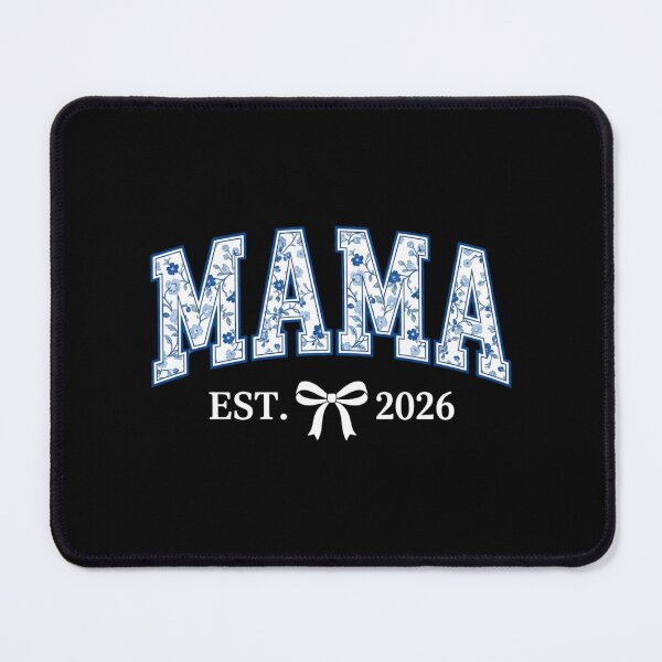 Item preview, Mama Est 2026 Blue Floral Arch Retro College Varsity designed and sold by raedattia.