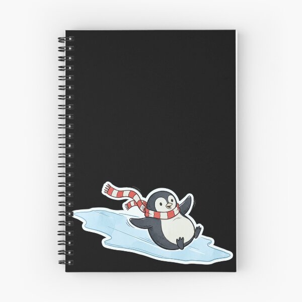 Item preview, Round Penguin Back Sliding Downhill with Striped Scarf Retro Toy Packaging Style Winter Illustration designed and sold by OnPointOutfits.
