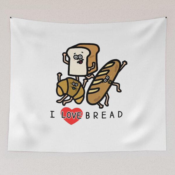 Item preview, Cute I LOVE BREAD designed and sold by kanaehonkawa.