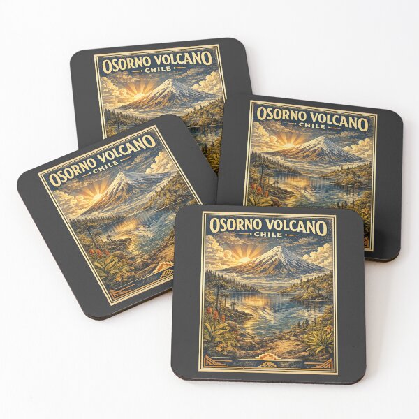 Item preview, Osorno Volcano Chile Vintage Travel Poster | WPA Retro Lake Llanquihue National Park Hiking Adventure Art designed and sold by Globalcitytees.