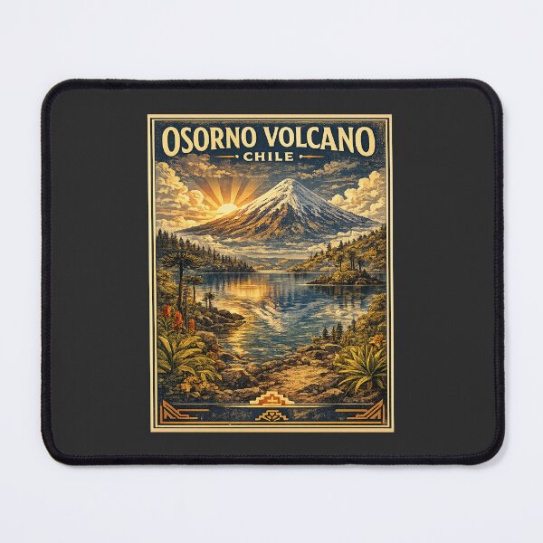 Item preview, Osorno Volcano Chile Vintage Travel Poster | WPA Retro Lake Llanquihue National Park Hiking Adventure Art designed and sold by Globalcitytees.