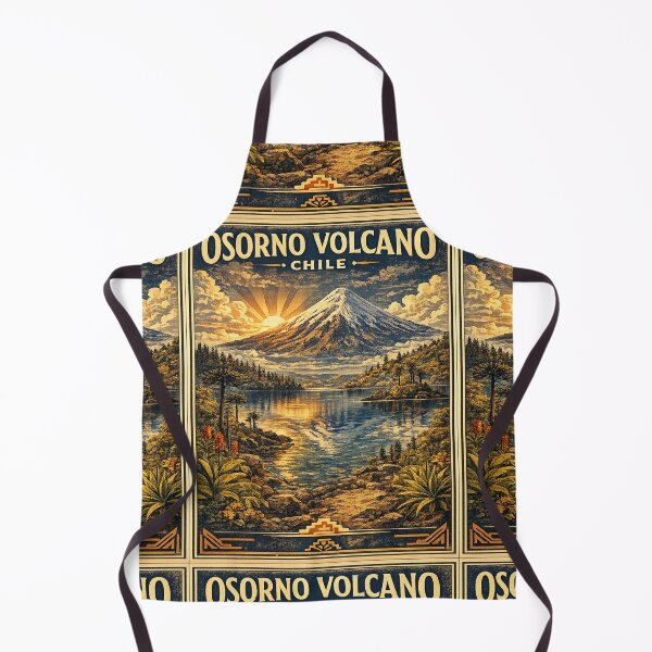 Item preview, Osorno Volcano Chile Vintage Travel Poster | WPA Retro Lake Llanquihue National Park Hiking Adventure Art designed and sold by Globalcitytees.