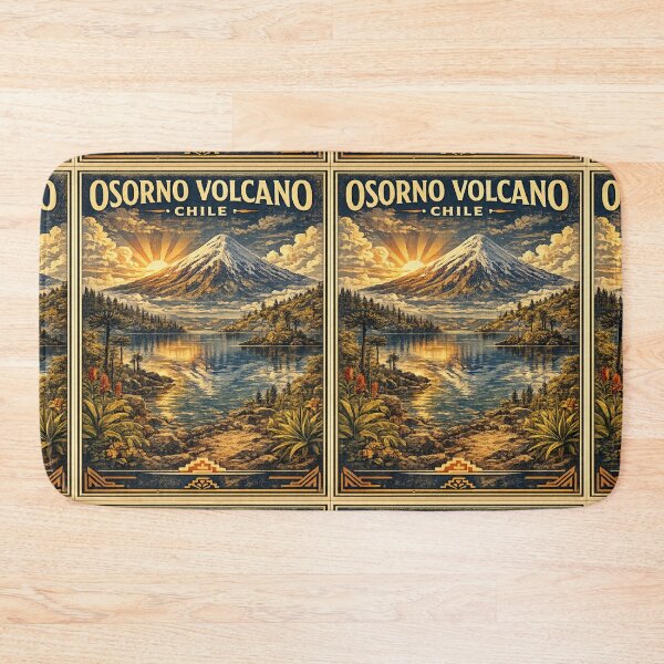 Item preview, Osorno Volcano Chile Vintage Travel Poster | WPA Retro Lake Llanquihue National Park Hiking Adventure Art designed and sold by Globalcitytees.