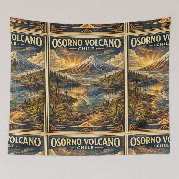 Item preview, Osorno Volcano Chile Vintage Travel Poster | WPA Retro Lake Llanquihue National Park Hiking Adventure Art designed and sold by Globalcitytees.