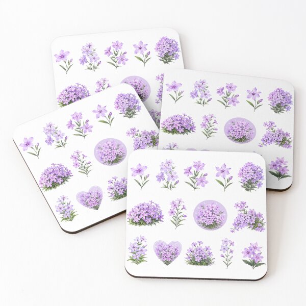 Item preview, Purple Creeping Phlox Wildflowers Botanical Set Aesthetic designed and sold by Rehnair.