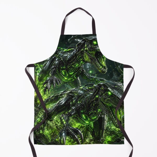 Item preview, Neon Cyber Raptors in Toxic Jungle designed and sold by MWprint.