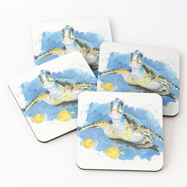 Item preview, Sea Turtle with Fish designed and sold by Taphath Foose Artist.