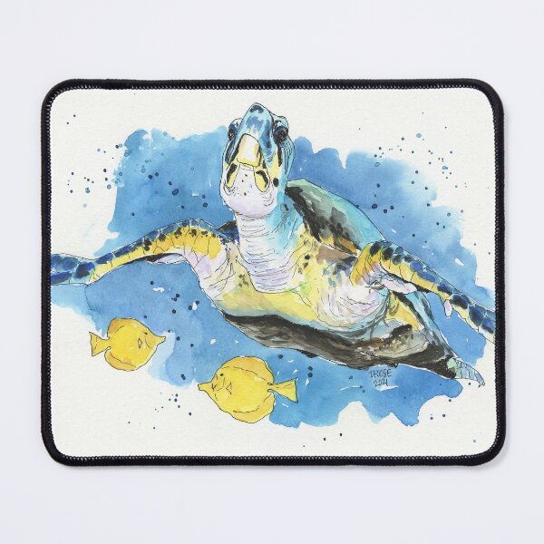 Item preview, Sea Turtle with Fish designed and sold by Taphath Foose Artist.