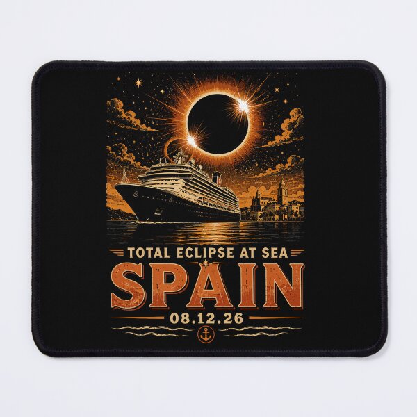 Item preview, Total Eclipse At Sea Spain 08.12.2026 - Cruise Ship Totality Art designed and sold by DreamPup.