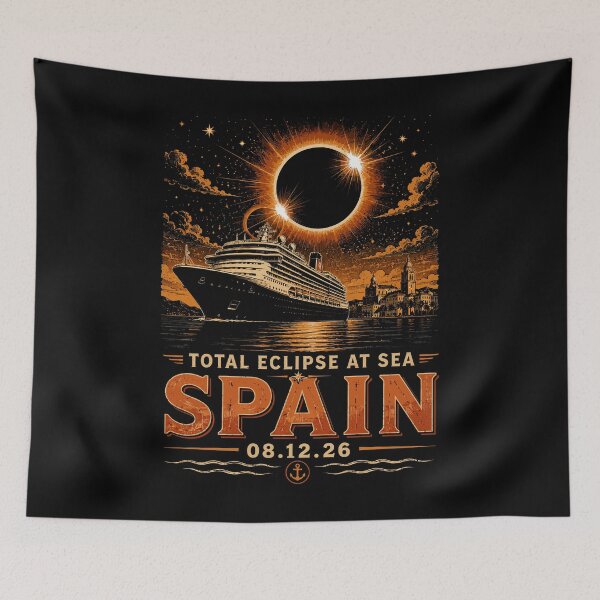 Item preview, Total Eclipse At Sea Spain 08.12.2026 - Cruise Ship Totality Art designed and sold by DreamPup.