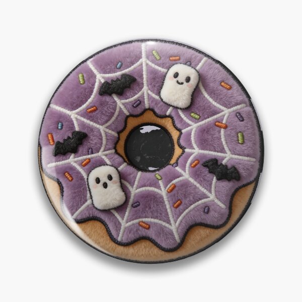 Item preview, Pastel Goth Halloween Donut - Kawaii Spooky Season Patch designed and sold by thelexiverse.