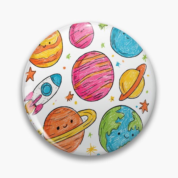 Item preview, Colorful Planets Crayon Print Pattern designed and sold by RichardRags.