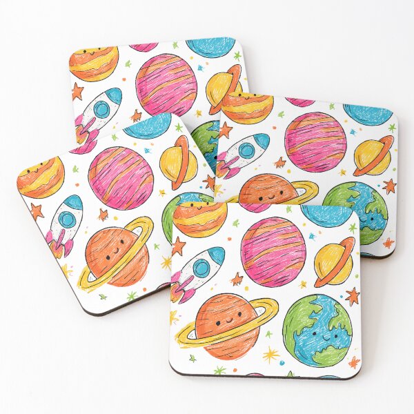 Item preview, Colorful Planets Crayon Print Pattern designed and sold by RichardRags.