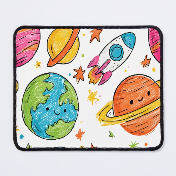 Item preview, Colorful Planets Crayon Print Pattern designed and sold by RichardRags.