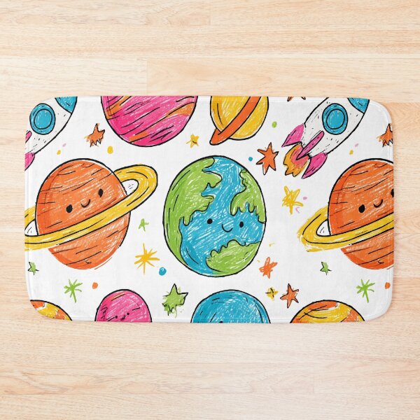 Item preview, Colorful Planets Crayon Print Pattern designed and sold by RichardRags.