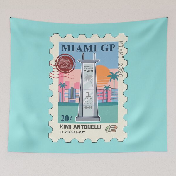 Item preview, F1 MIAMI GP US 2026 Stamp Poster - Winner Kimi designed and sold by Pink Polar F1.