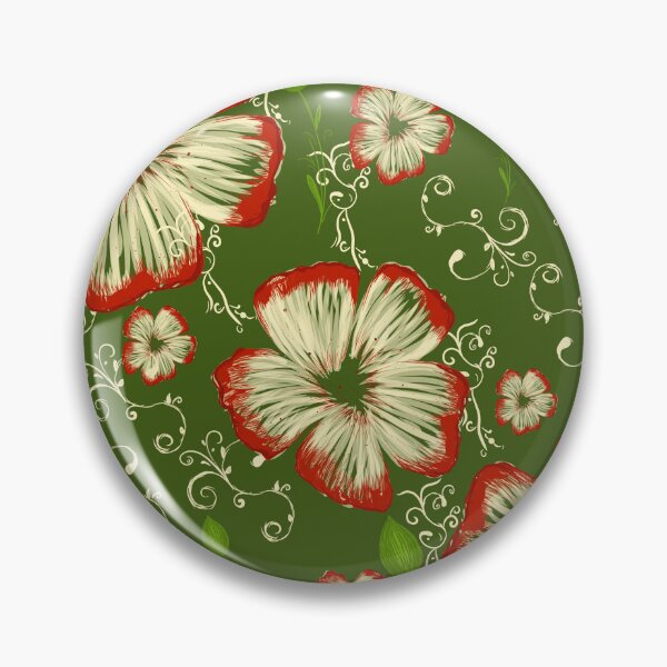 Item preview, Crimson & Cream Botanical Garden – Vintage Filigree Floral Pattern designed and sold by Arabesque.fromSadia.