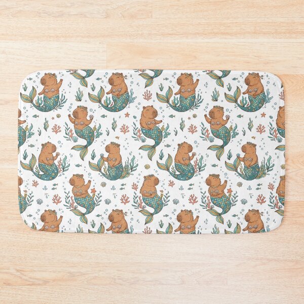 Item preview, Cute Mermaid Capybara Underwater Ocean Pattern designed and sold by bvdesignart.