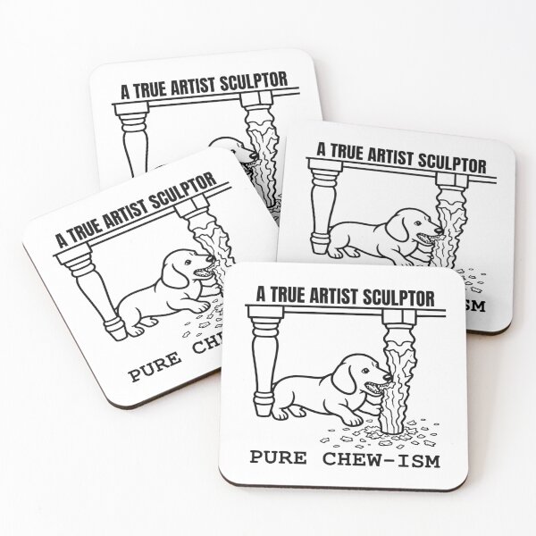 Item preview, A True Artist Sculptor Pure Chewism Funny Dog Chewing Furniture Art designed and sold by The Bold Line Studio.