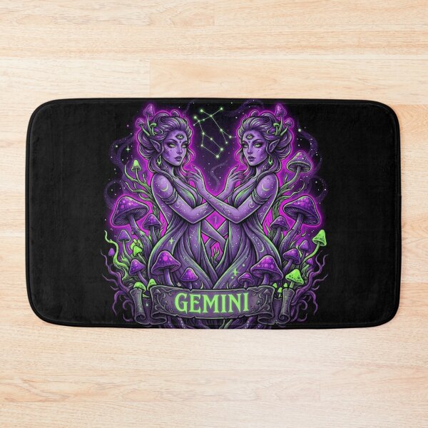 Item preview, Gothic Gemini Zodiac Mushroom Illustration - Psychedelic Astrology designed and sold by MysticalSister.