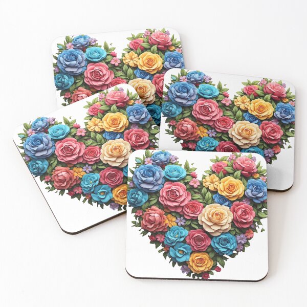 Item preview, Heart Shaped Colorful Rose Flower  designed and sold by Shivamartwark.