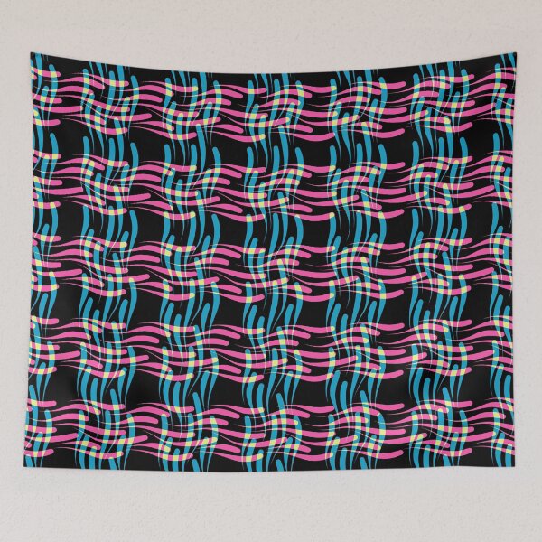 Item preview, Abstract Geometric Blue and Pink Woven Pattern designed and sold by MaverlyShop.