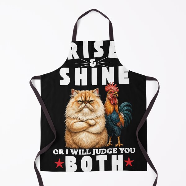 Item preview, Rise And Shine Or I Will Judge You Both Funny Cat Rooster Shirt designed and sold by TeehMeow.