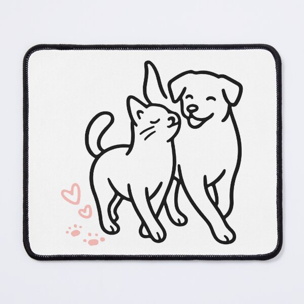 Item preview, Cat and Dog Best Friends Line Art designed and sold by NakottaFashion.