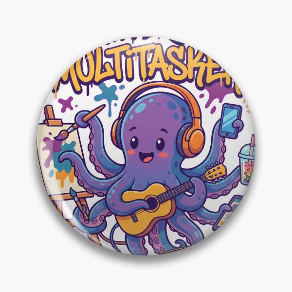 Item preview, Creative Chaos Multitasking Octopus Artsy T-Shirt Design designed and sold by KIDEnia.