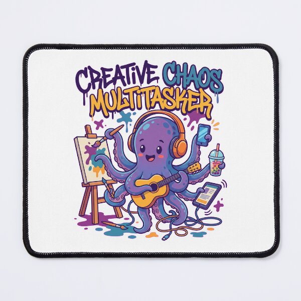 Item preview, Creative Chaos Multitasking Octopus Artsy T-Shirt Design designed and sold by KIDEnia.